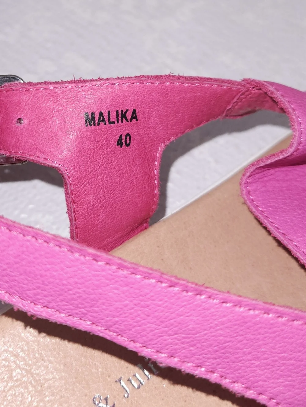 Django & Juliette Malika Slingback Platform Sandals Fuscia Leather